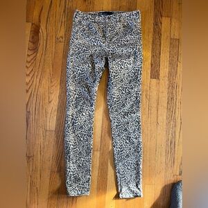 GAP Women's Leopard Print Skinny Jeans - Black and Beige